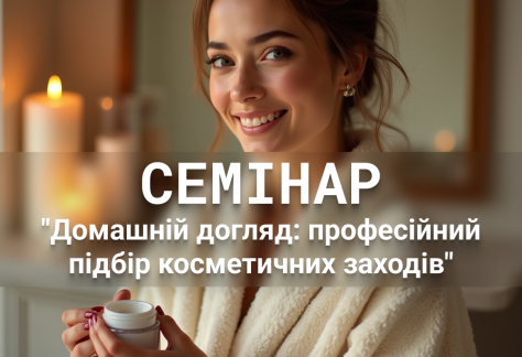 Семінар  "Домашній догляд: професійний підбір косметичних заходів" — науково обґрунтовано, практично, доступно!
