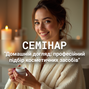Семінар  "Домашній догляд: професійний підбір косметичних засобів" — науково обґрунтовано, практично, доступно!
